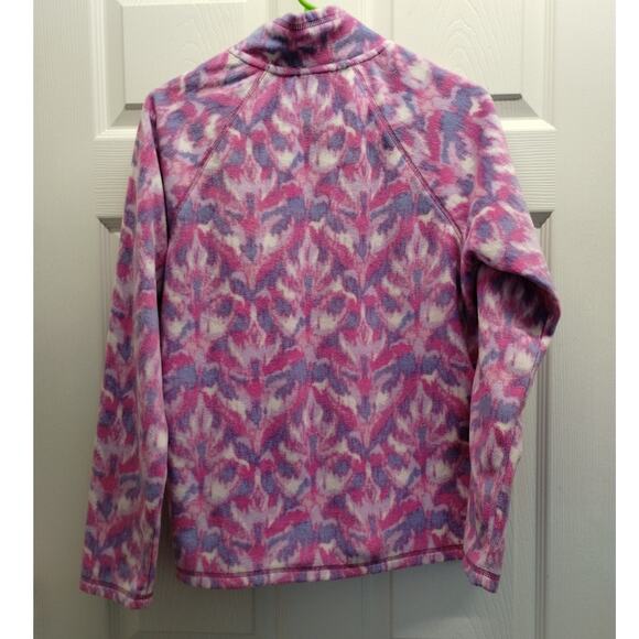 Eddie Bauer Women's Size Small Polar Fleece 1/4 Zip Pullover Pink Ikat Sweater - Picture 3 of 6